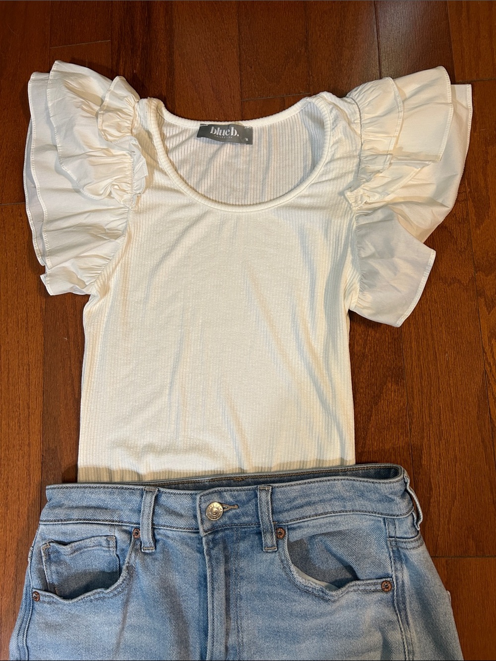 blue b. Ruffle Sleeve Bodysuit - Picture 8 of 8